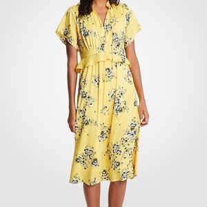 Ann Taylor Yellow Boho Floral Midi Dress